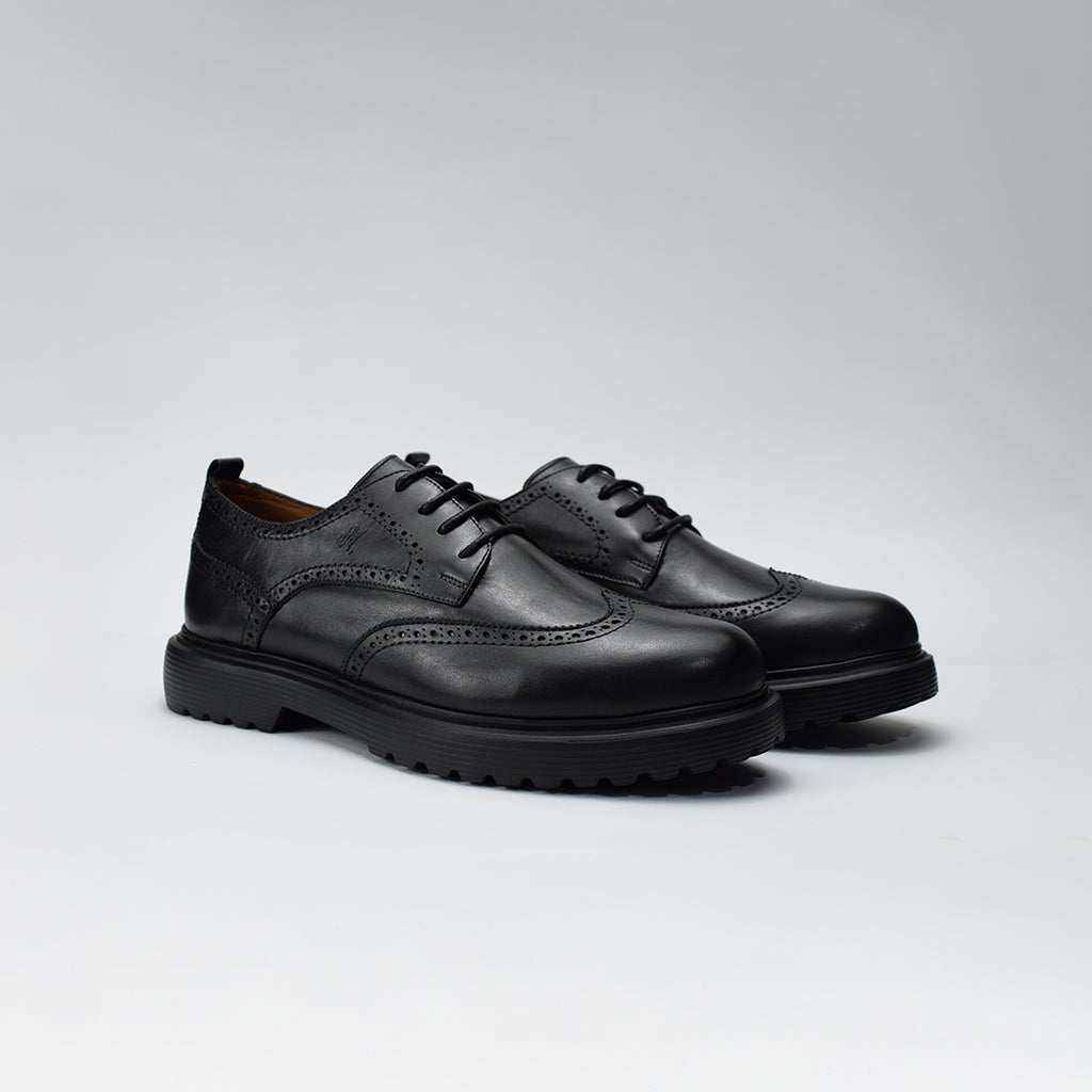 Chaussures Derby pour hommes Médical 100% cuir NOIR REF 1001