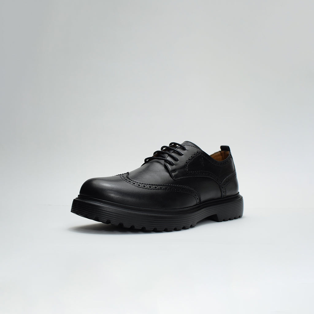 Chaussures Derby pour hommes Médical 100% cuir NOIR REF 1001