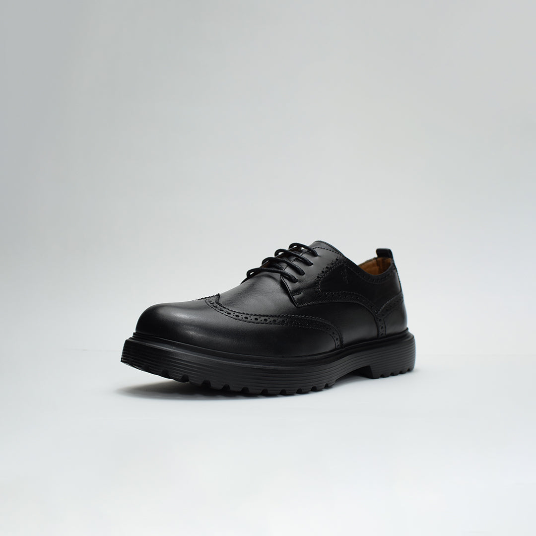 Chaussures Derby pour hommes Médical 100% cuir NOIR REF 1001