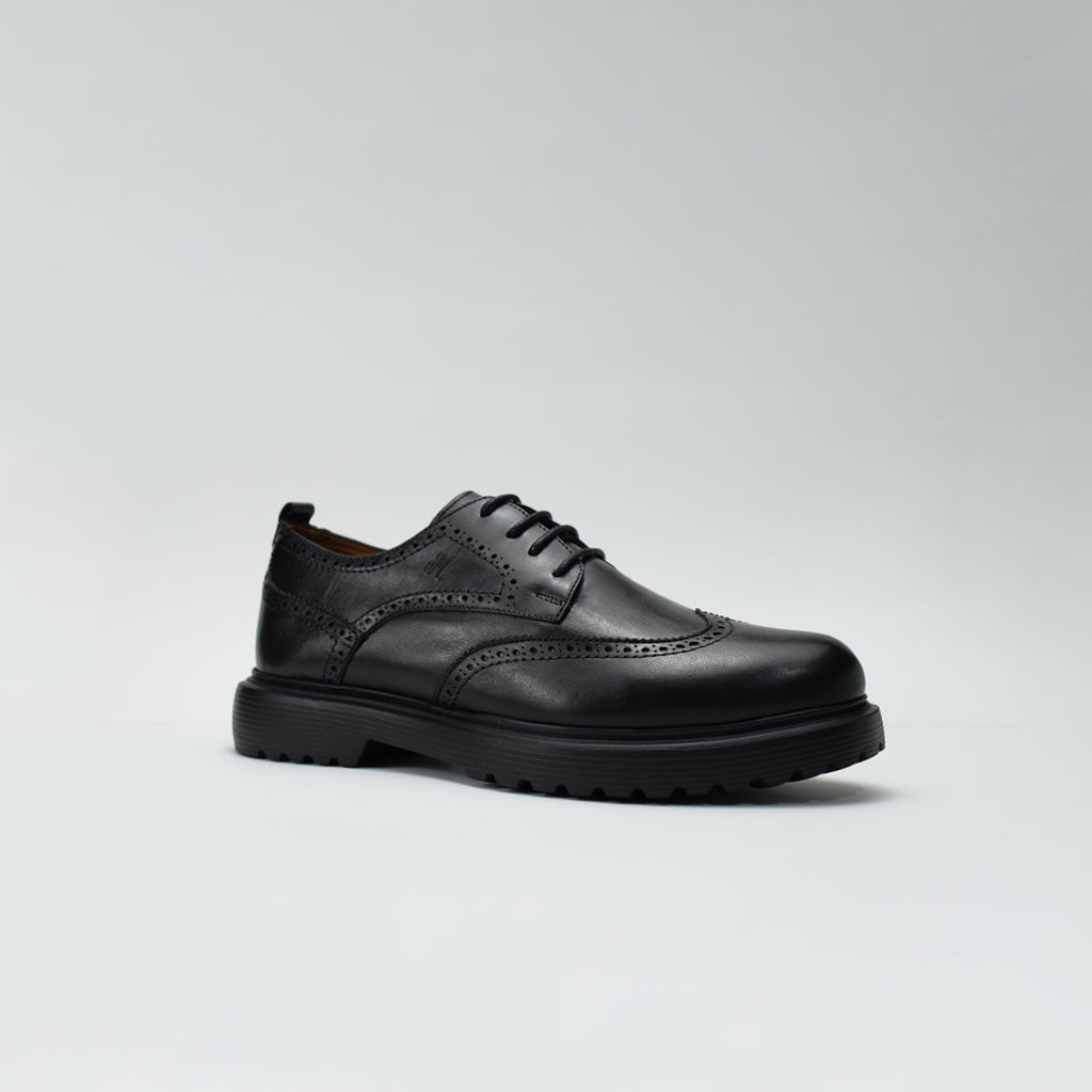 Chaussures Derby pour hommes Médical 100% cuir NOIR REF 1001