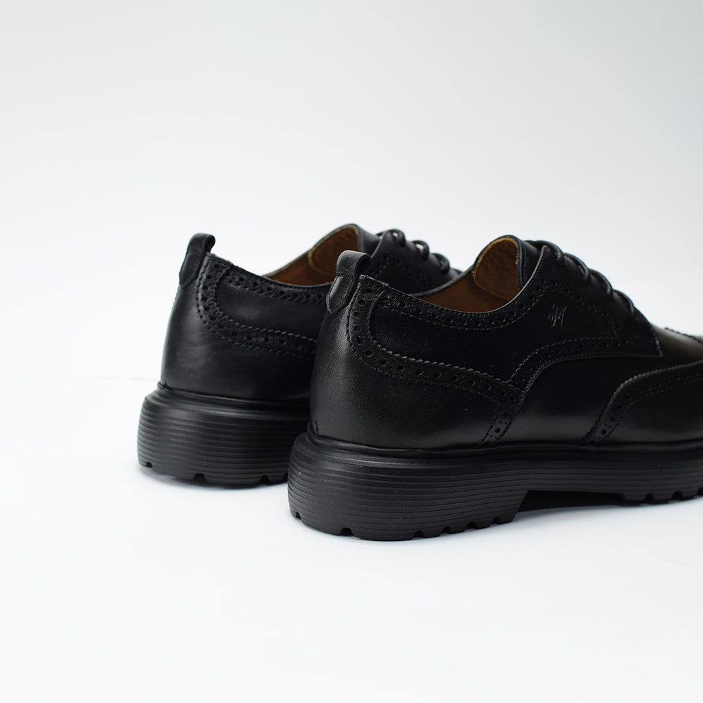 Chaussures Derby pour hommes Médical 100% cuir NOIR REF 1001