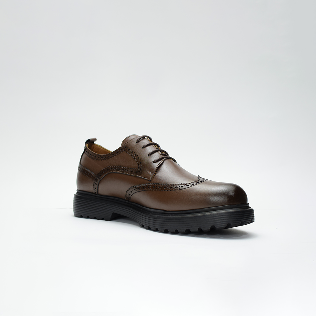 Chaussures Derby pour hommes Médical 100% cuir MARRON REF AZ1001