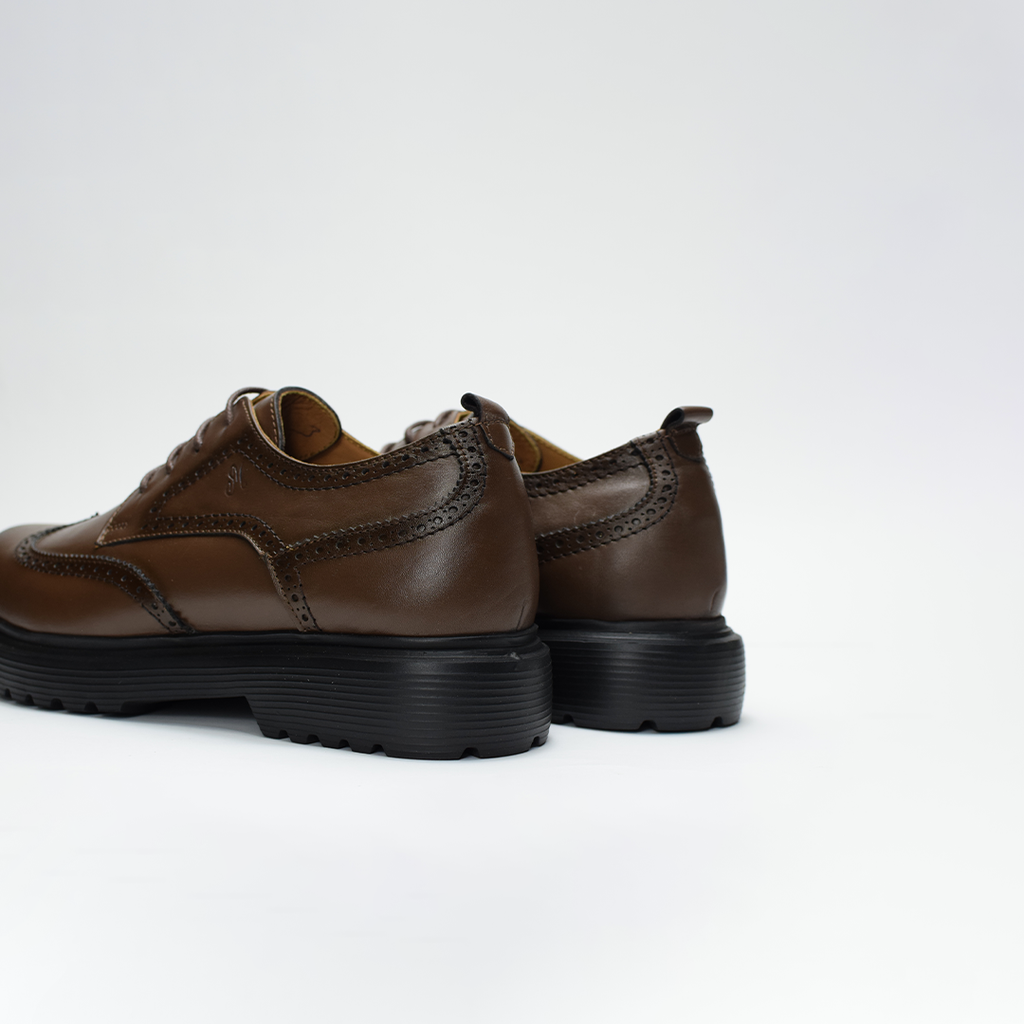Chaussures Derby pour hommes Médical 100% cuir MARRON REF AZ1001
