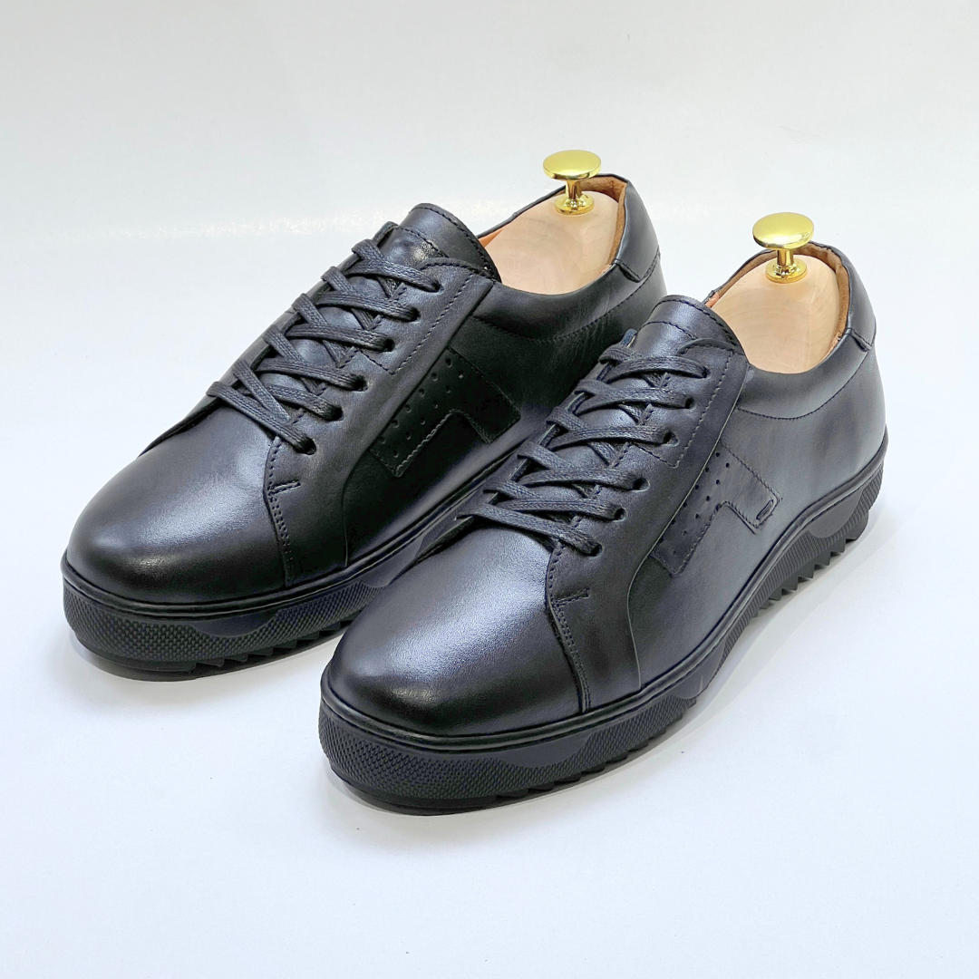 Baskets Basses De Lux En Cuir 100% Medical noir REF 079