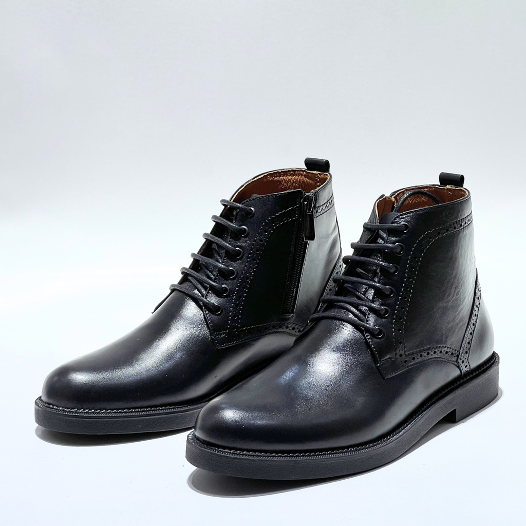 DRESS BOOT HOMME 100% CUIR NOIR REF AZ801