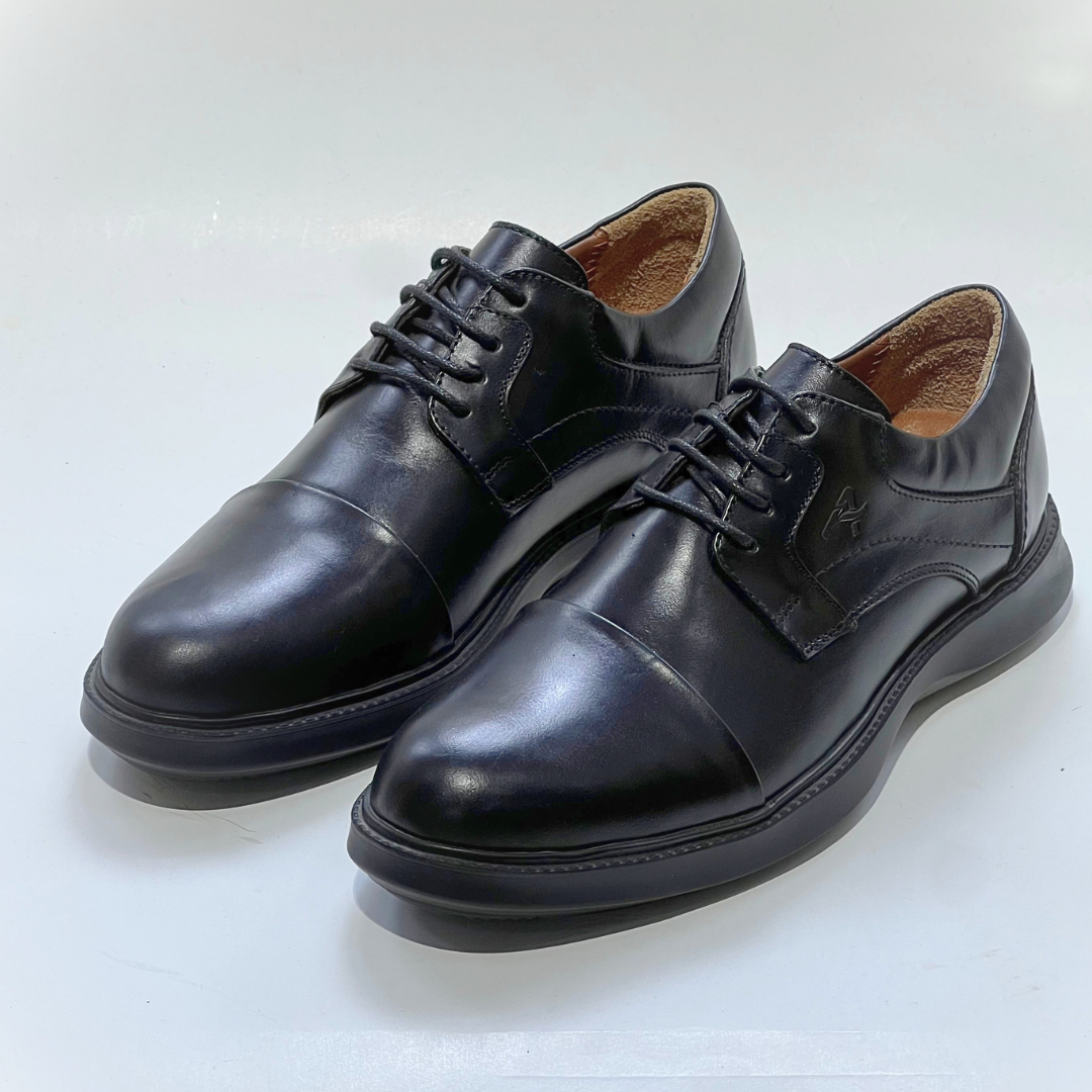 CHAUSSURES Médical 100% EN CUIR VÈRITABLES NOIR Ref 051