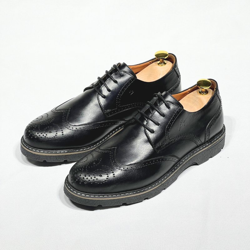 ALONZO – Chaussure Derby en cuir 100% NOIR REF AZ505