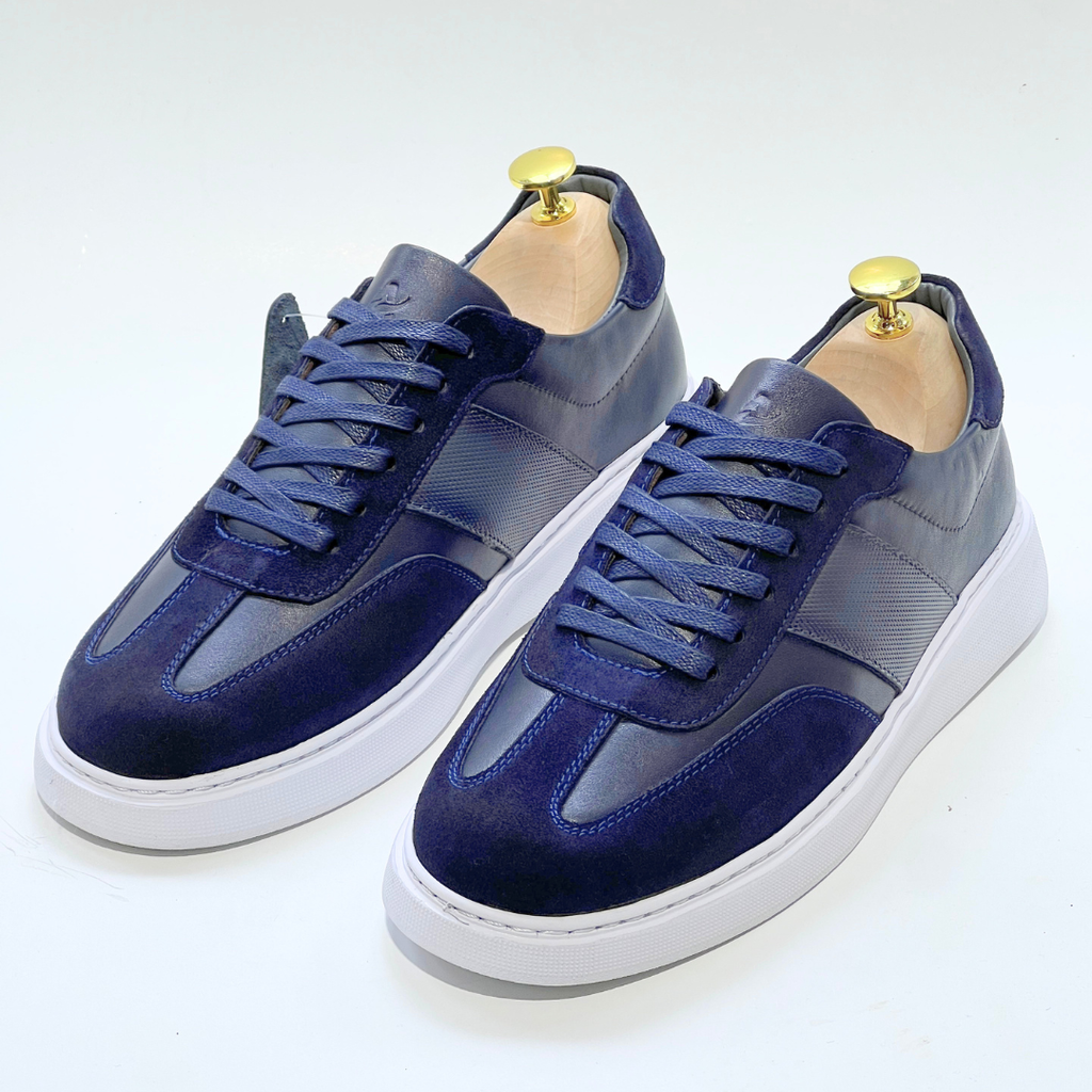 Kairo Basket Homme Cuir Bleu Marine Sport REF 645