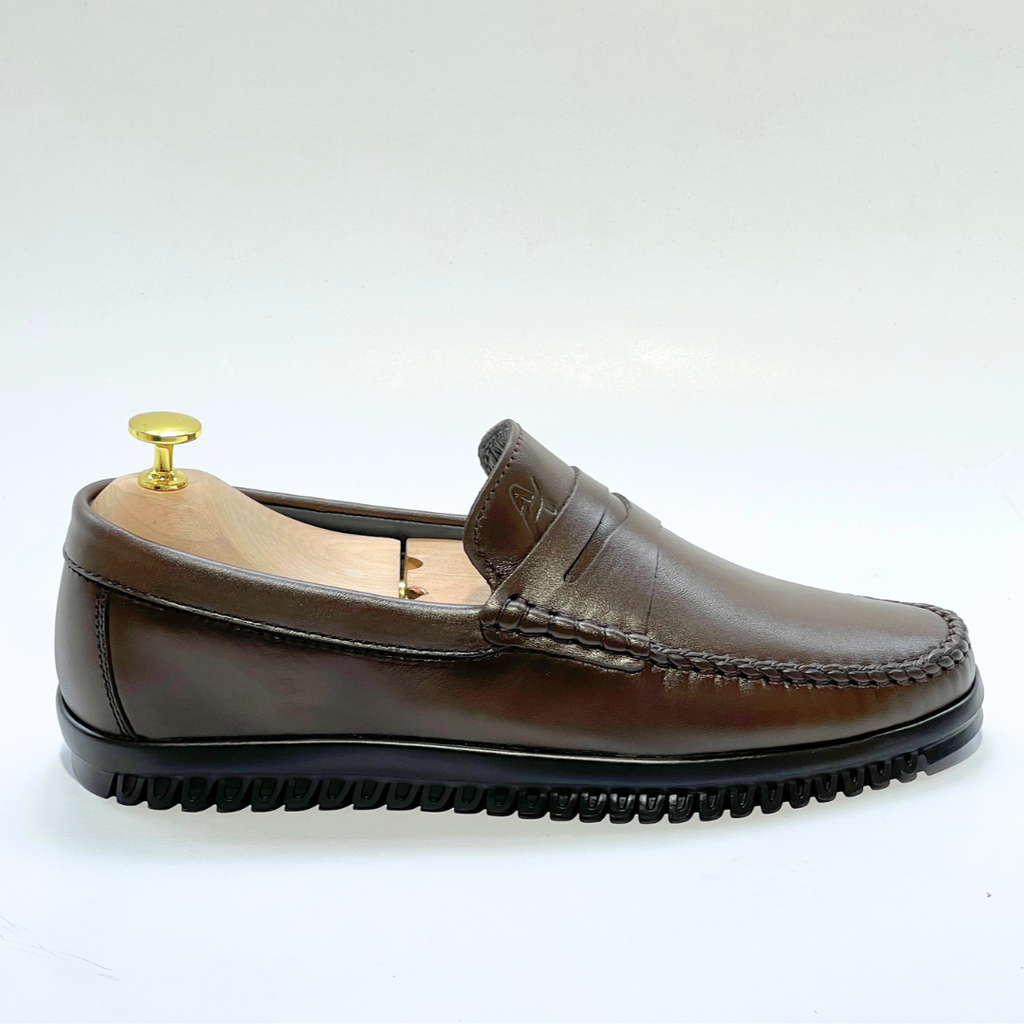 Denver: Mocassin Homme - cuir 100% MARRON REF AZ106