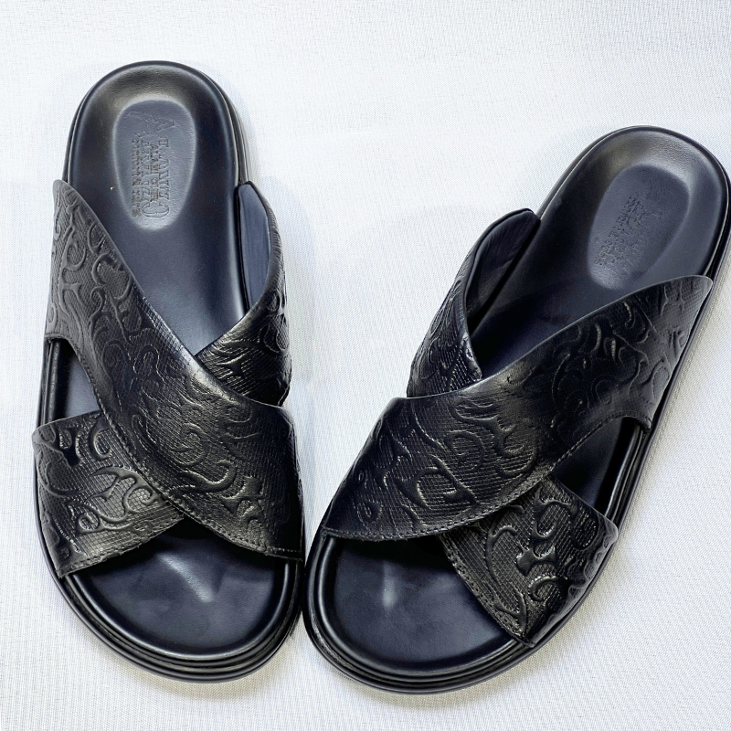 Relax – Sandales Hommes 100% Cuir Super Médical EN NOIR REF T-212