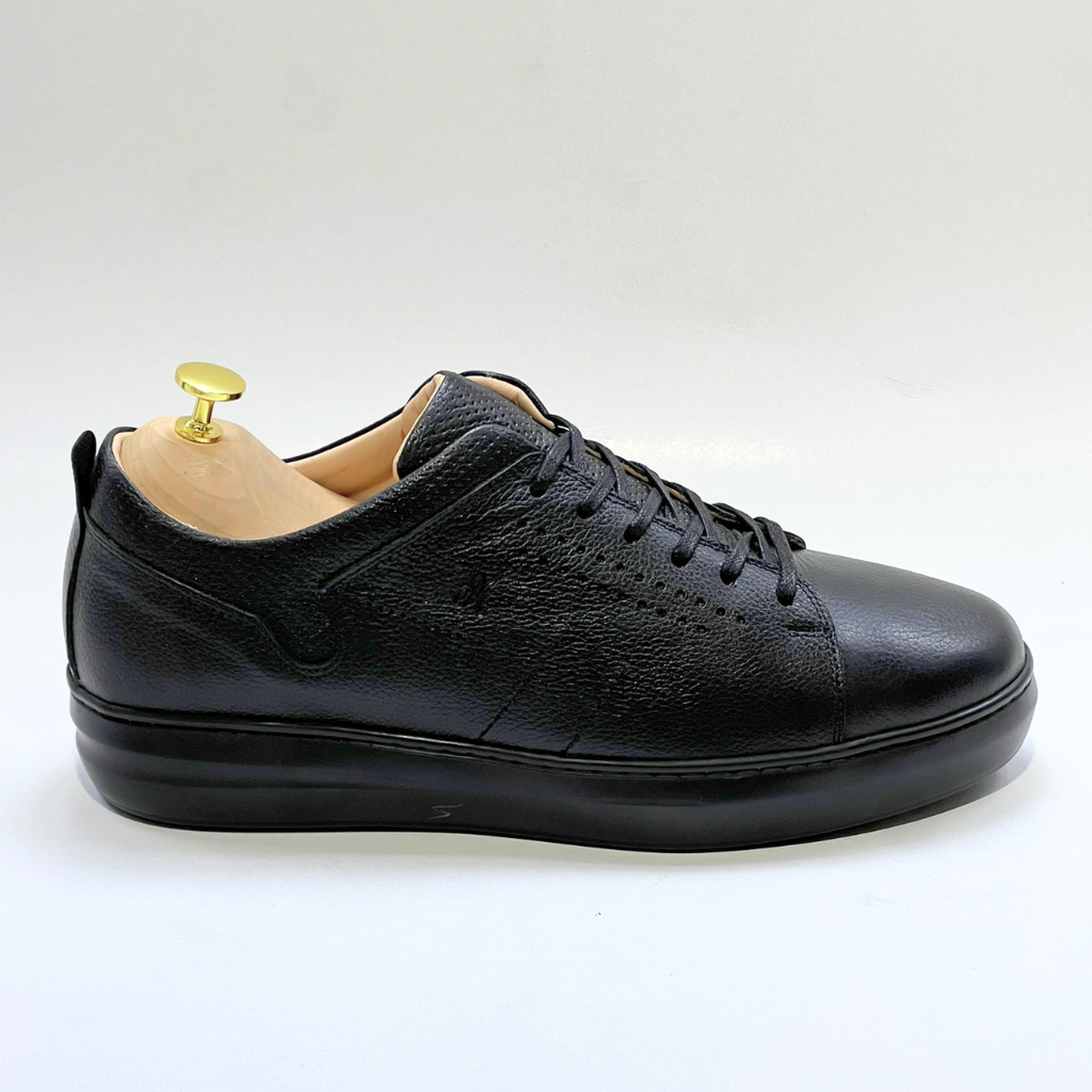Baskets pour Homme 100% CUIR - ALONZO NOIR N EVA REF AZ059