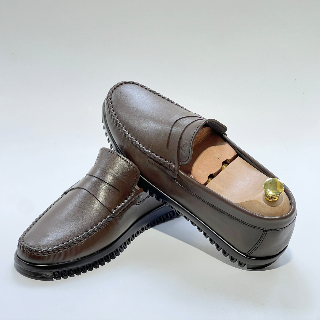 Denver: Mocassin Homme - cuir 100% MARRON REF AZ106