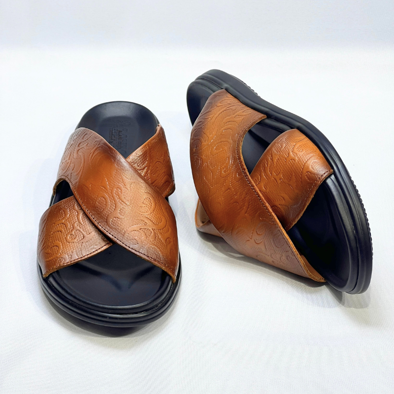 Relax – Sandales Hommes 100% Cuir Super Médical EN TABA REF T-212