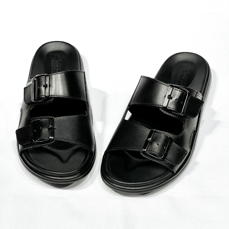 Silver Street London San Antonio, Sandale Homme, En Cuie 100% NOIR REF 211