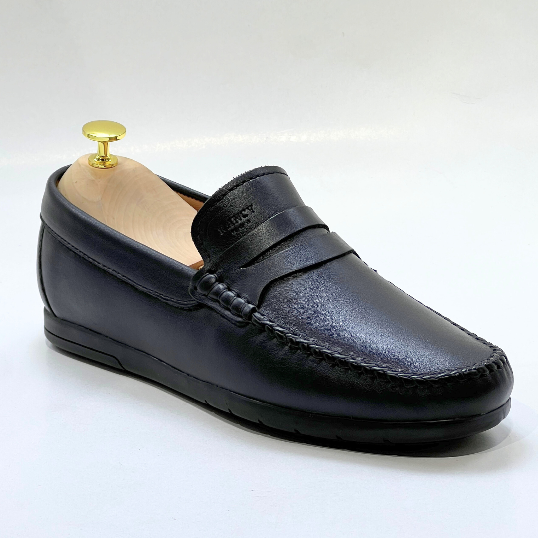Denver: Mocassin Homme Médical - 100% Cuir NOIR - ref 104