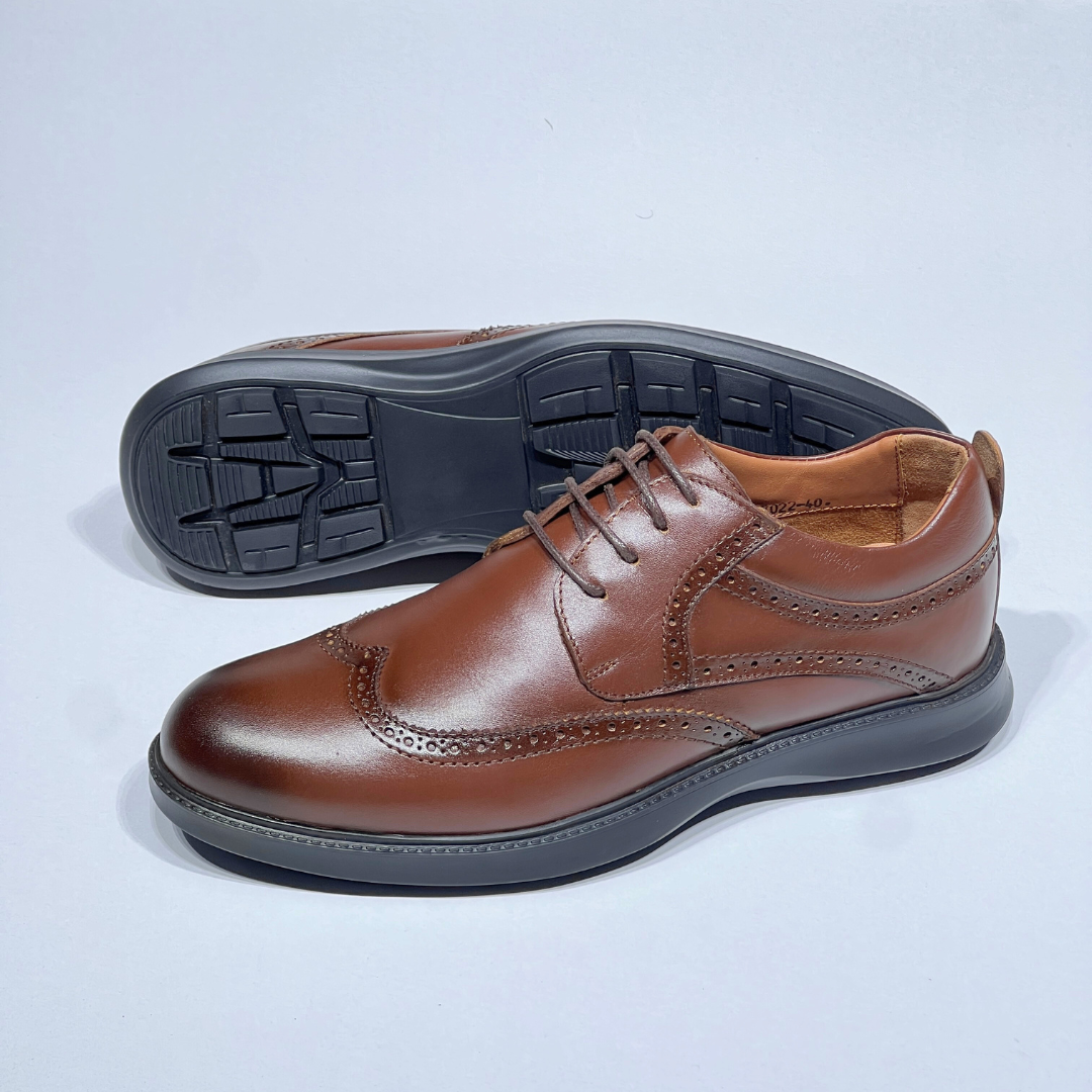 Chaussures Médicale Pour Homme 100% Cuir MARRON REF AZ022