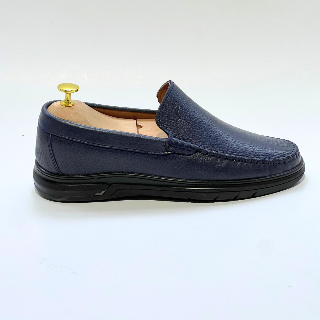 D'Urbano MOCASSIN EN CUIR Grainé 100% Médical - BLUE - REF 103