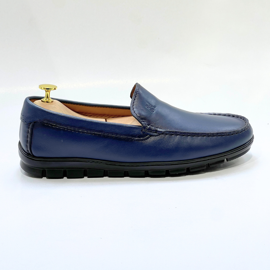 Brighton : Mocassin Homme 100% cuir BLEU -REF 2000