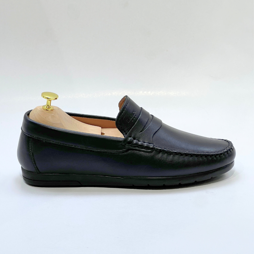Denver: Mocassin Homme Médical - 100% Cuir NOIR - ref 104