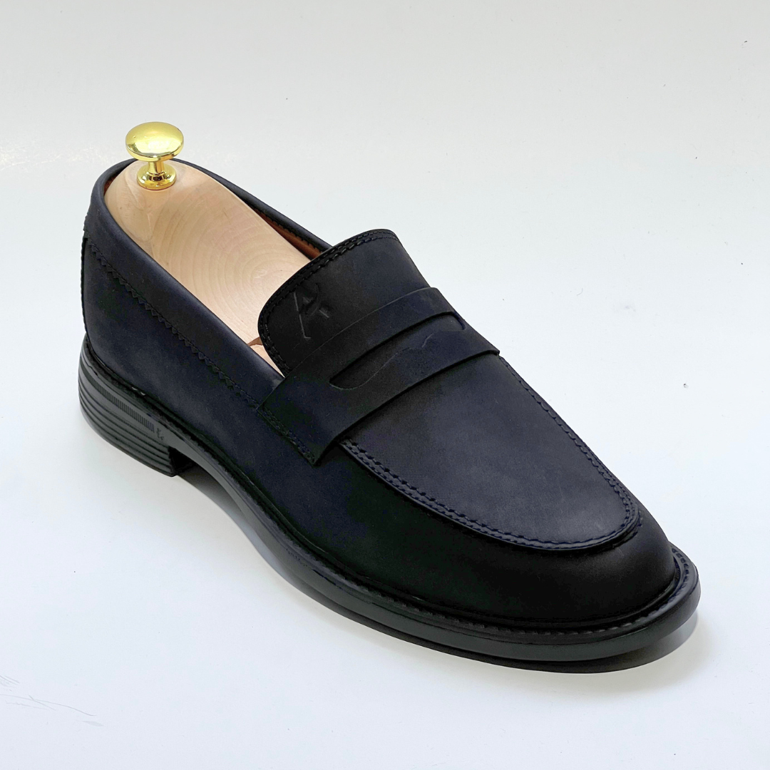 Mocassins Médicales Confortables Respirante 100% CUIR NUBUCK -NOIR- REF 332
