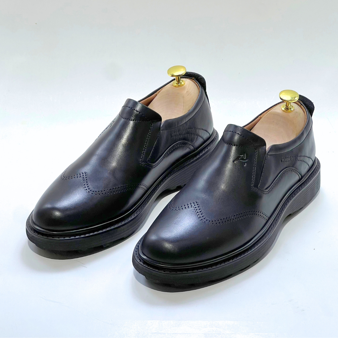 Tregan Chaussure Élégante Homme Médical 100% Cuir En Noir Ref 101
