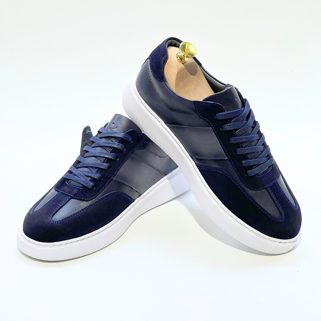 Kairo Basket Homme Cuir Bleu Marine Sport REF 645