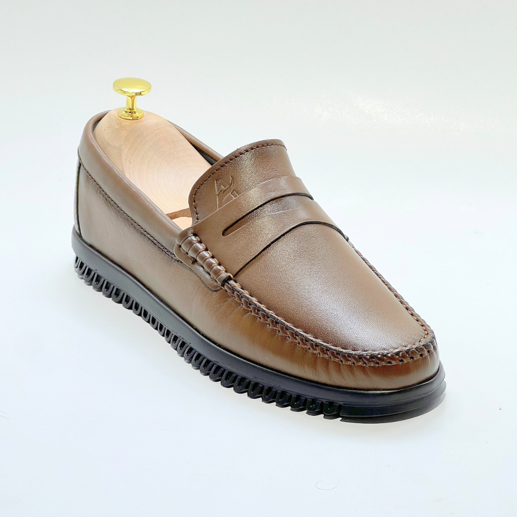 Denver: Mocassin Homme - cuir 100% TABAC REF AZ106