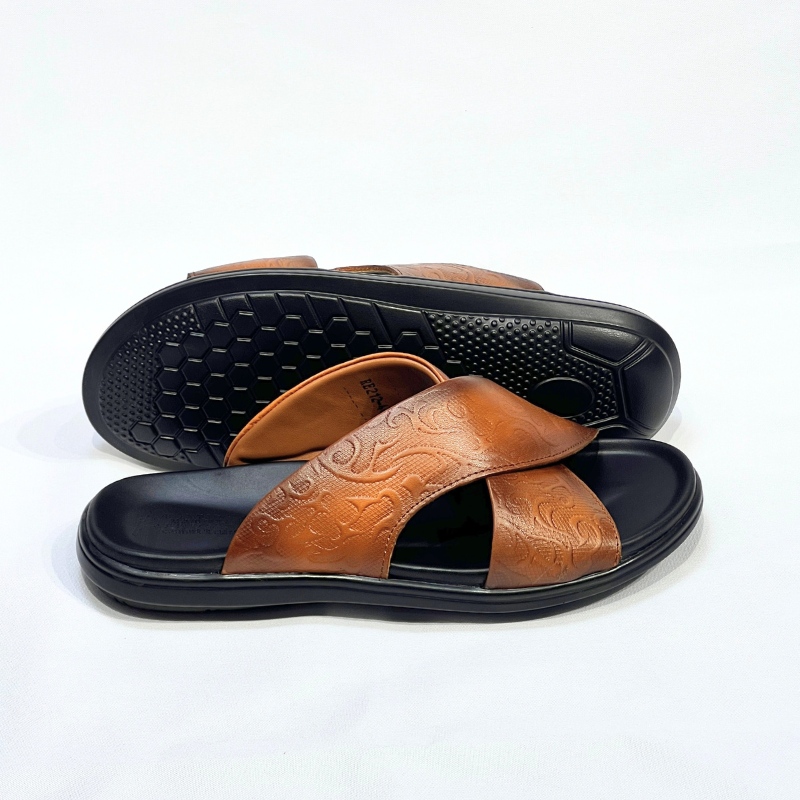 Relax – Sandales Hommes 100% Cuir Super Médical EN TABA REF T-212