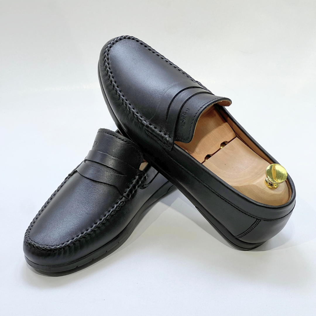 Denver: Mocassin Homme Médical - 100% Cuir NOIR - ref 104