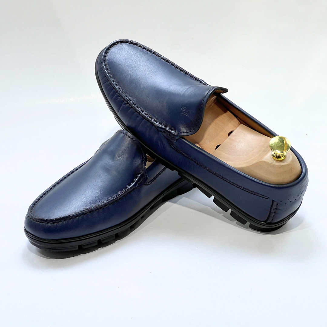 Brighton : Mocassin Homme 100% cuir BLEU -REF 2000