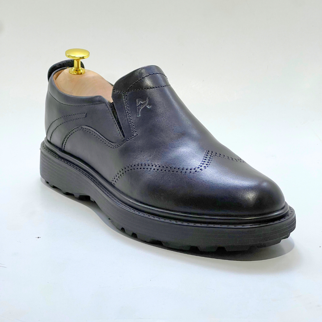 Tregan Chaussure Élégante Homme Médical 100% Cuir En Noir Ref 101