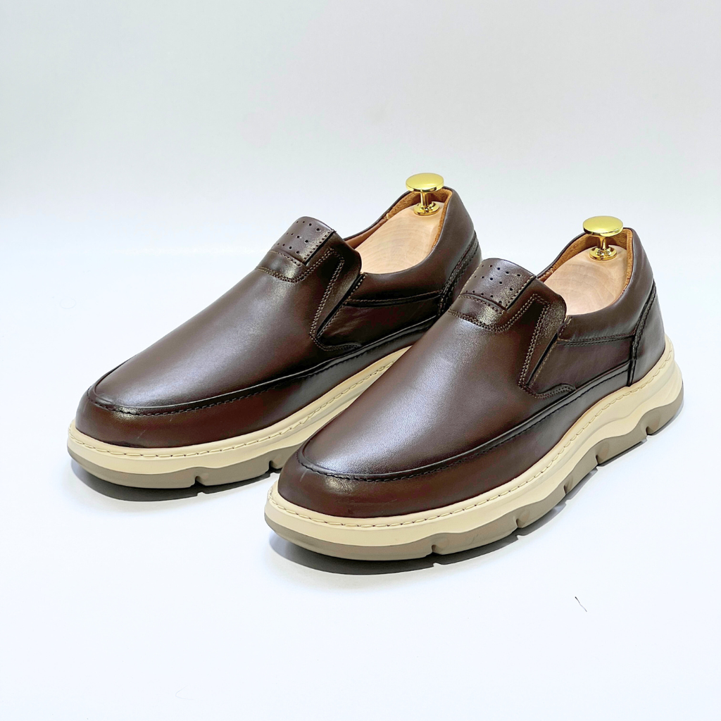 Chaussures Médical pour Homme 100% Cuir MARRON REF 1032