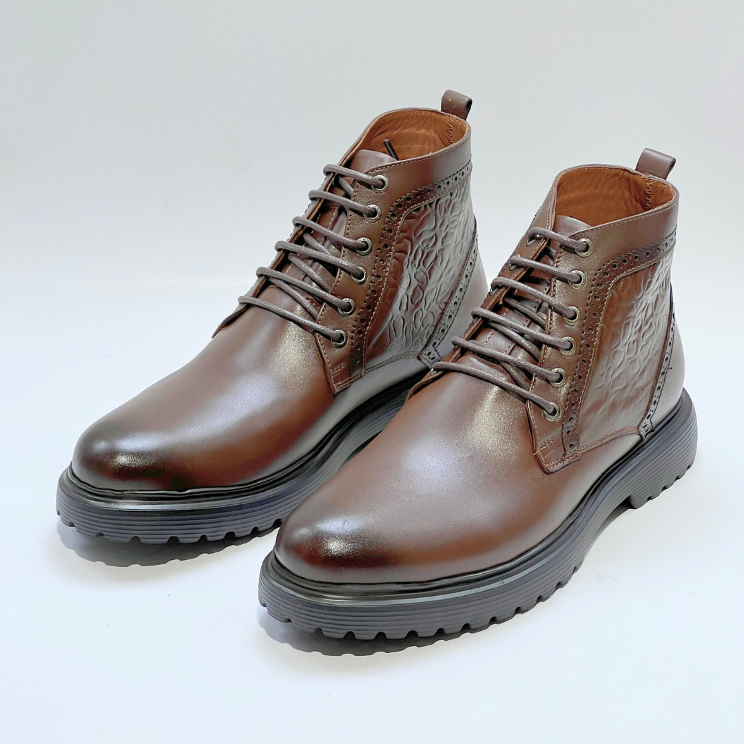 BOOTS NAPOLI - Médical 100% Cuir MARRON REF AZ804