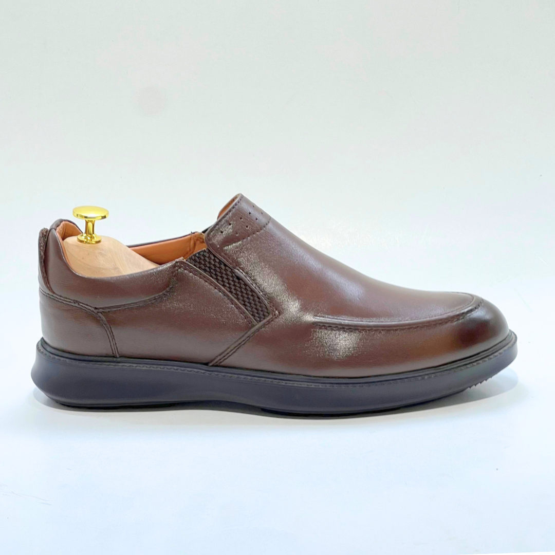 Chaussures Médicale Pour Homme 100% Cuir marron EXTRA Confortable REF 016