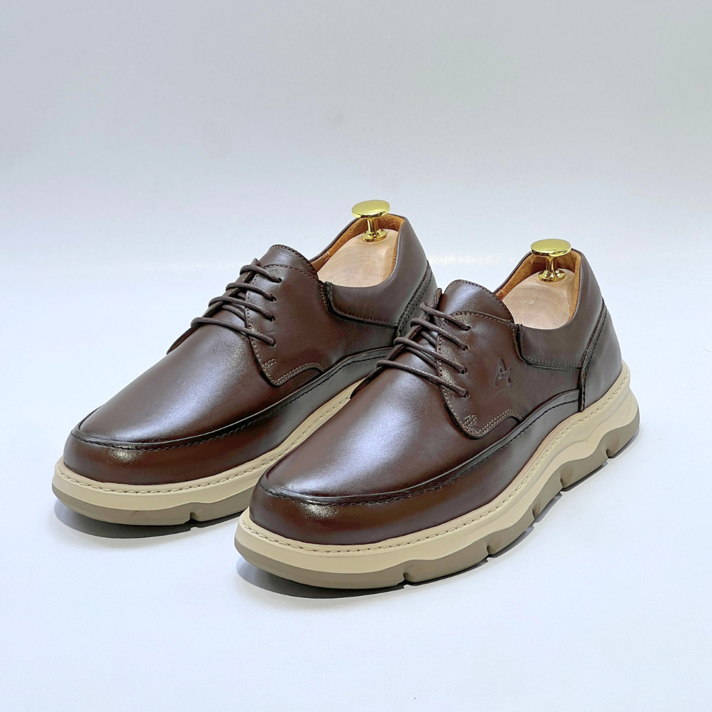 Chaussures Médical pour Homme 100% Cuir MARRON REF 1035