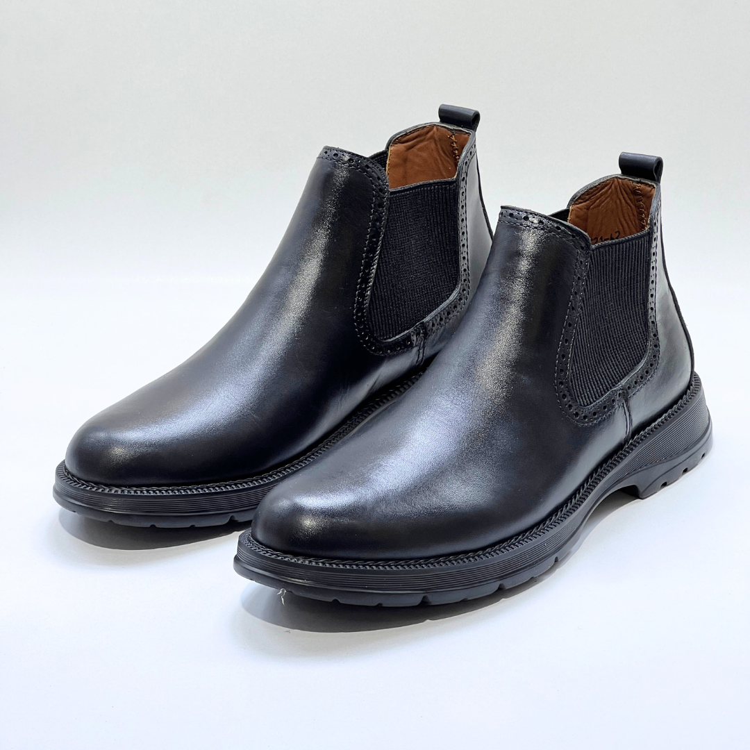 Bottine Tendance Médical en Cuir 100% NOIR REF AZ721