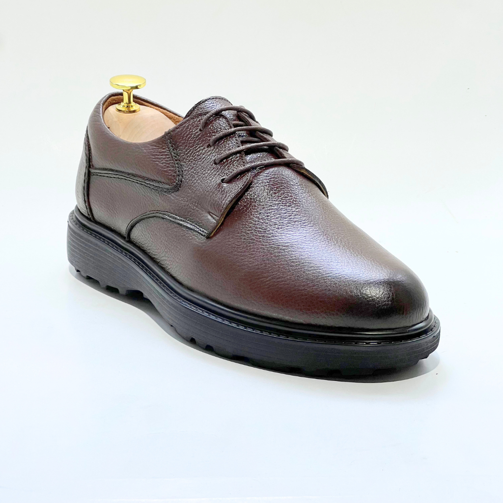 CHAUSSURE HOMME MEDICALE CONFORT CUIR 100% EN MARRON REF 010