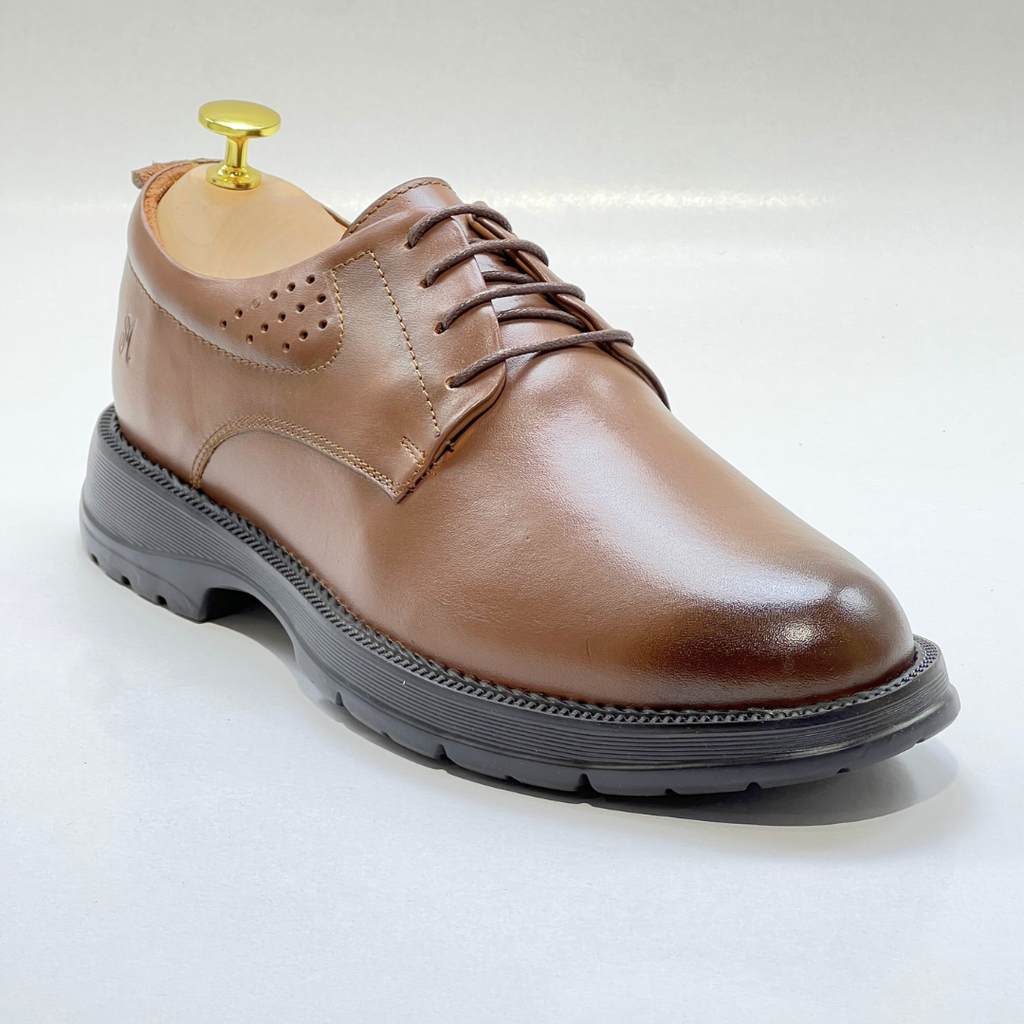 Generic Chaussures Médical Pour Homme 100% Cuir TABAC REF AZ1028