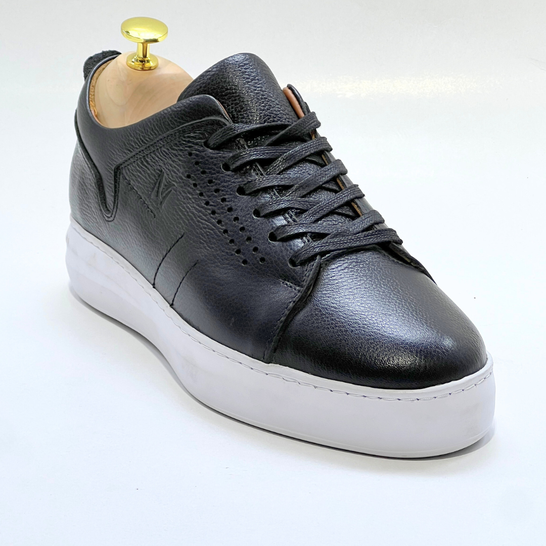 Basket homme S-EVA B en cuir 100% Médical NOIR ref 059