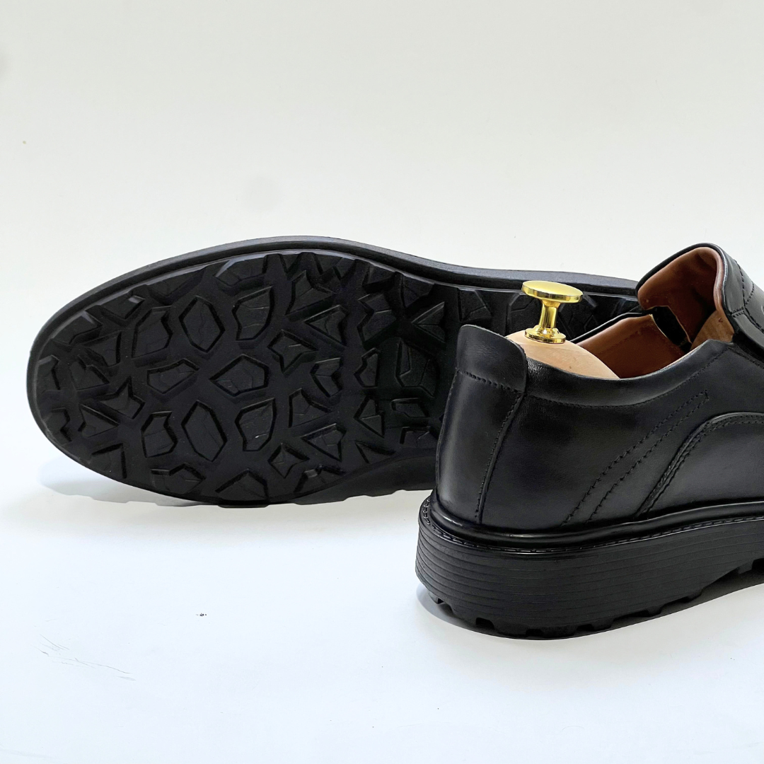 Tregan Chaussure Élégante Homme Médical 100% Cuir En Noir Ref 101