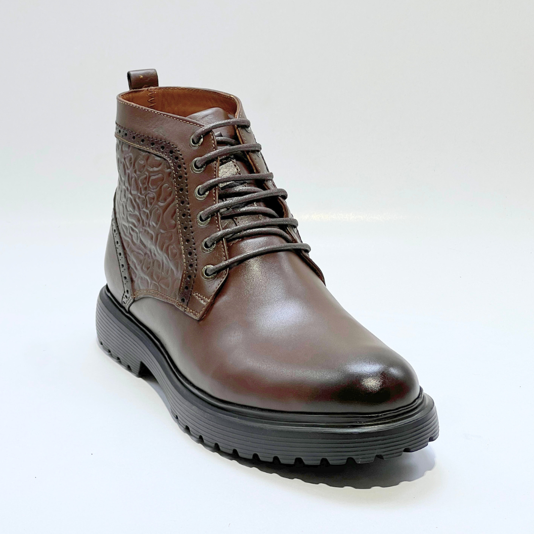BOOTS NAPOLI - Médical 100% Cuir MARRON REF AZ804