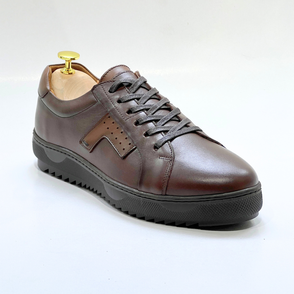 Baskets Basses De Lux En Cuir 100% Medical marron REF 079