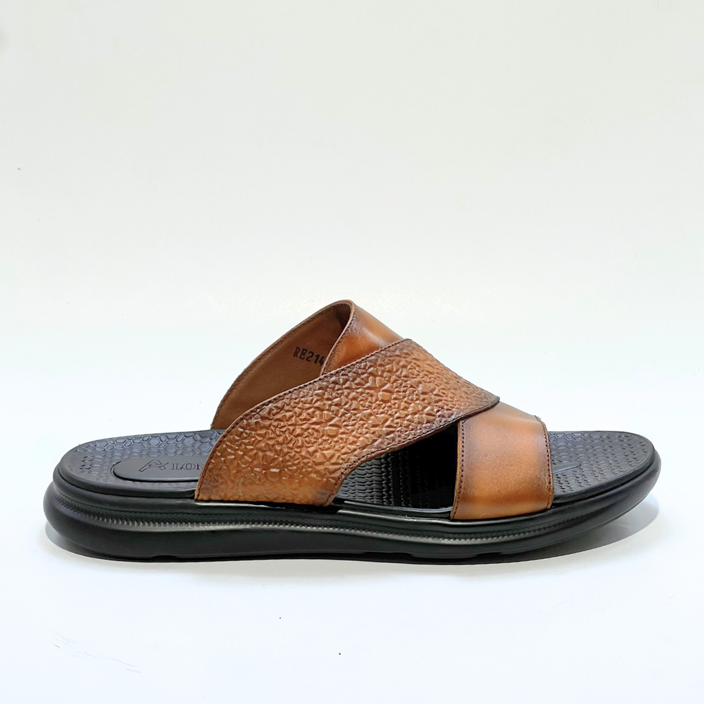 Sandales Hommes 100% Cuir Super Médical TABAC REF 214