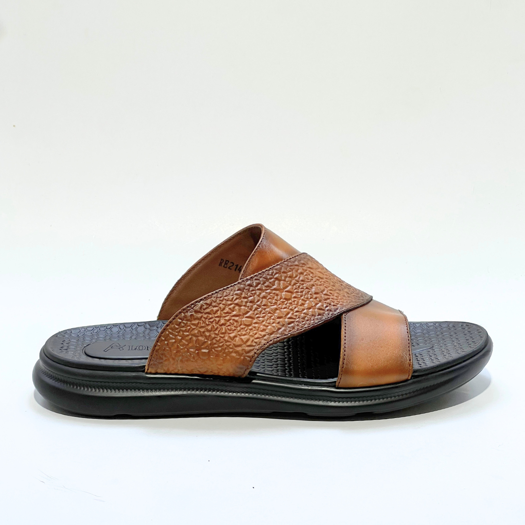 Sandales Hommes 100% Cuir Super Médical TABAC REF 214
