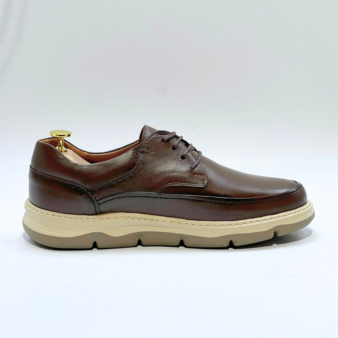 Chaussures Médical pour Homme 100% Cuir MARRON REF 1035