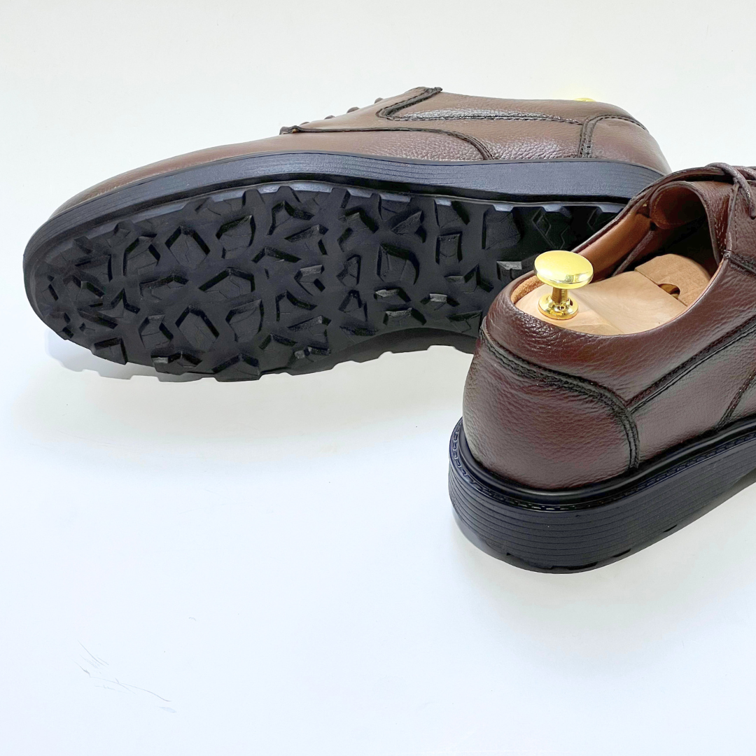 CHAUSSURE HOMME MEDICALE CONFORT CUIR 100% EN MARRON REF 010