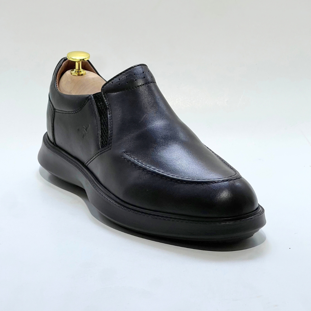 Chaussures Médicale Pour Homme 100% Cuir Noir EXTRA Confortable REF 016