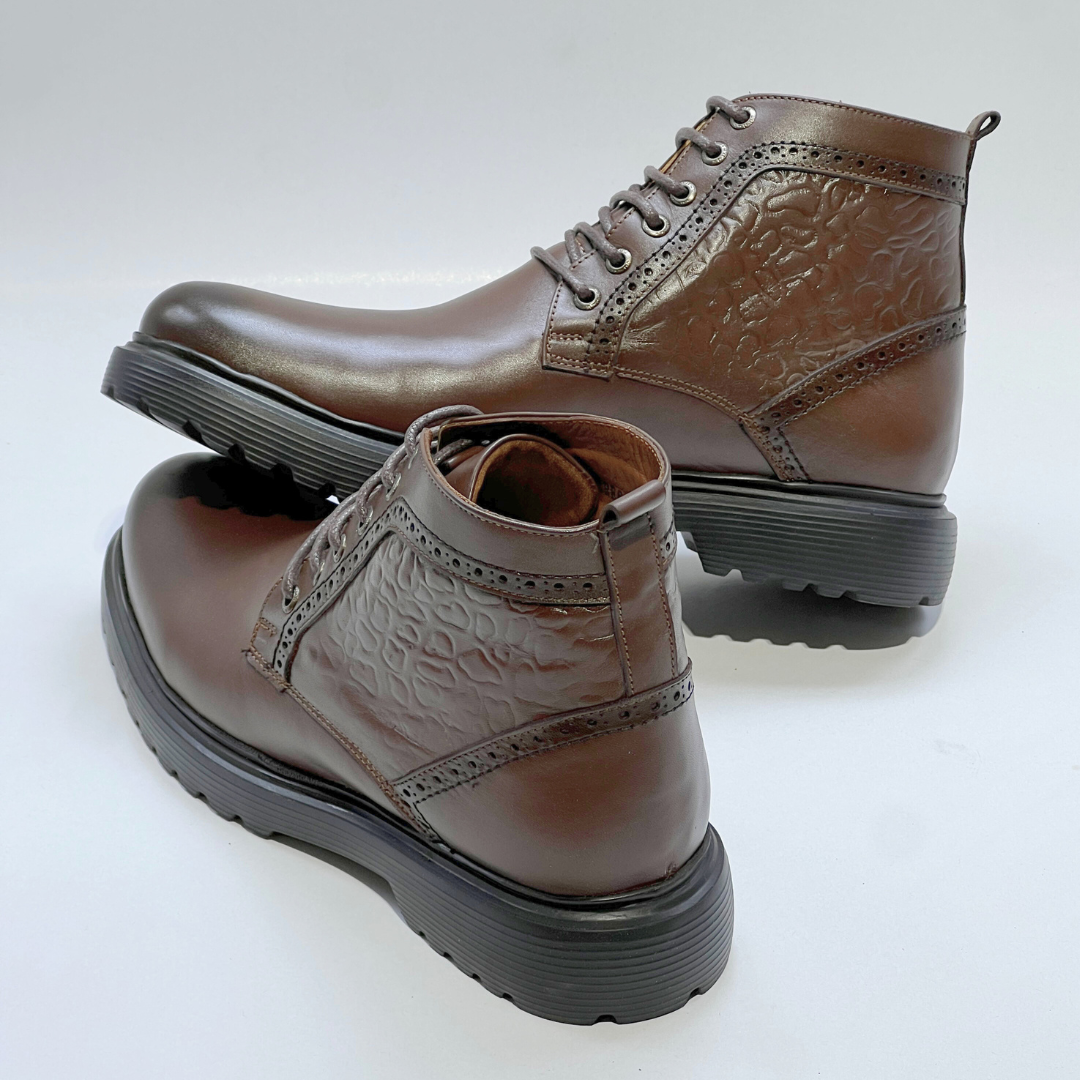 BOOTS NAPOLI - Médical 100% Cuir MARRON REF AZ804