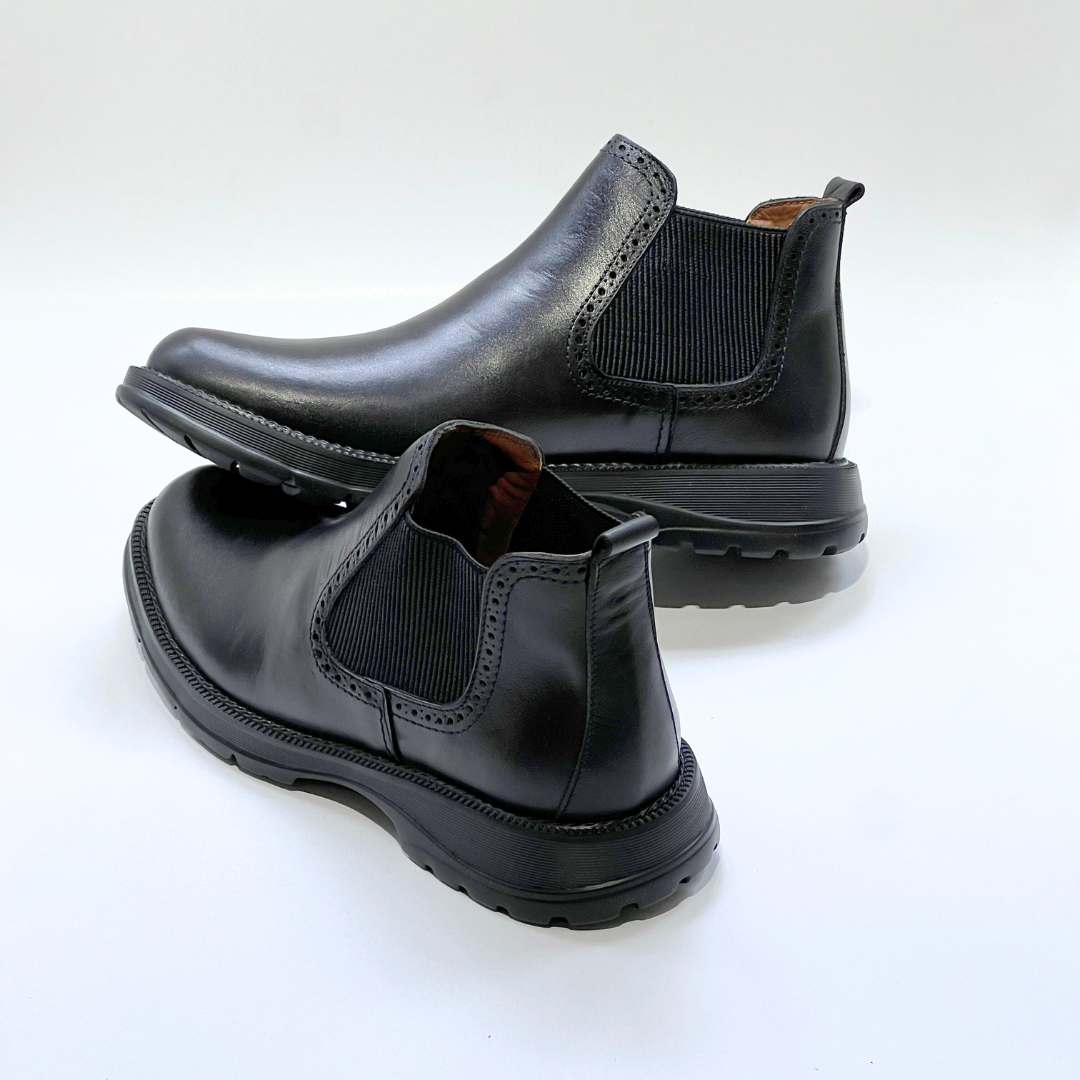 Bottine Tendance Médical en Cuir 100% NOIR REF AZ721