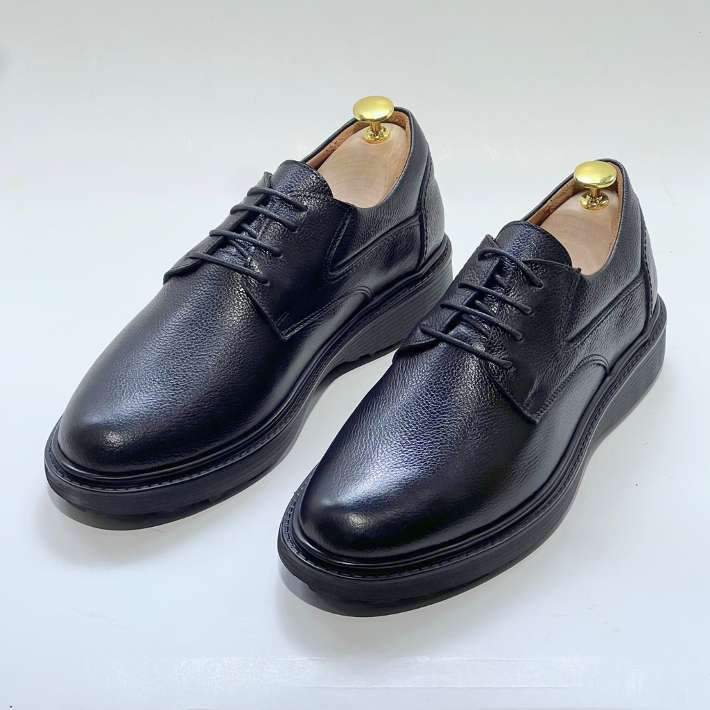 CHAUSSURE HOMME MEDICALE CONFORT CUIR 100% EN NOIR REF 010